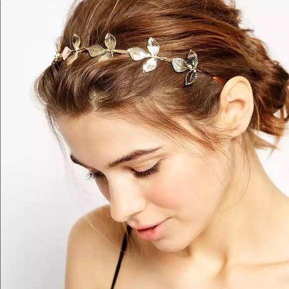 Everyday Dog Mom Accessories - HOST PICK! Gold Leaf Headband for Wedding